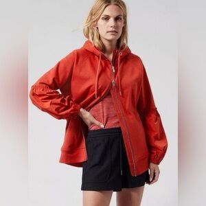 Athleta On My Way Triumph Zip Hoodie in Rust Red Small